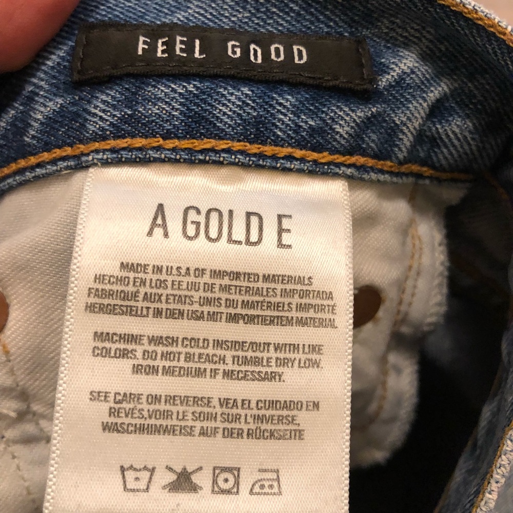 AGOLDE Feel Good High Rise Classic Jean Blue 24 Distressed Button Fly High waist - Picture 14 of 16